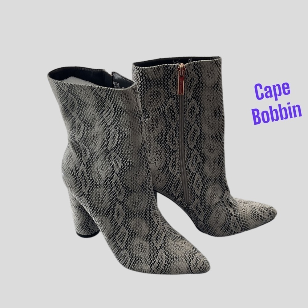 Cape Robbin Chunky Python Block High Heel Bootie Snake Print‎ Size 8.5